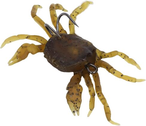 VGEBY Artificial Crab Lures, 8Pcs Artificial Crab Bait 13cm 33.5g Simulation Crab Soft Lure Fishing Bait with Hooks for Freshwater Saltwater (Yellowish Brown) in Saudi Arabia