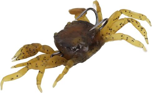 VGEBY Artificial Crab Lures, 8Pcs Artificial Crab Bait 13cm 33.5g Simulation Crab Soft Lure Fishing Bait with Hooks for Freshwater Saltwater (Yellowish Brown) in Saudi Arabia