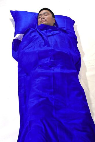 Marycrafts 100% Pure Mulberry Silk Single Sleeping Bag Liner Travel Sheet 83"x33" in Saudi Arabia
