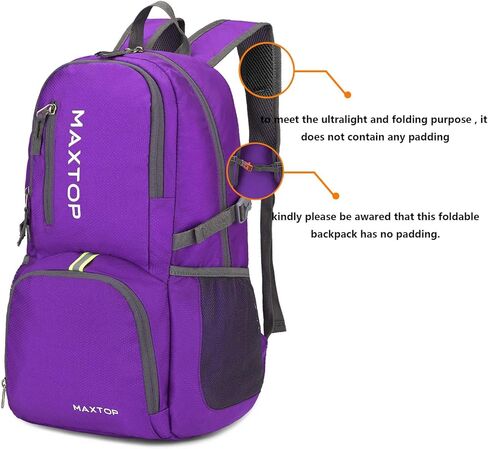 حقيبة ظهر MAXTOP 40/50L خفيفة الوزن قابلة للتعبئة للتنزه والسفر والتخييم ومقاومة للماء وقابلة للطي للسفر في الهواء الطلق in Kuwait