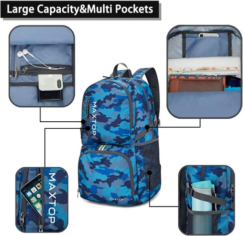 MAXTOP 40/50L Lightweight Packable Backpack for Hiking Traveling Camping Water Resistant Foldable Outdoor Travel Daypack in Kuwait