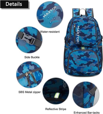 MAXTOP 40/50L Lightweight Packable Backpack for Hiking Traveling Camping Water Resistant Foldable Outdoor Travel Daypack in Kuwait