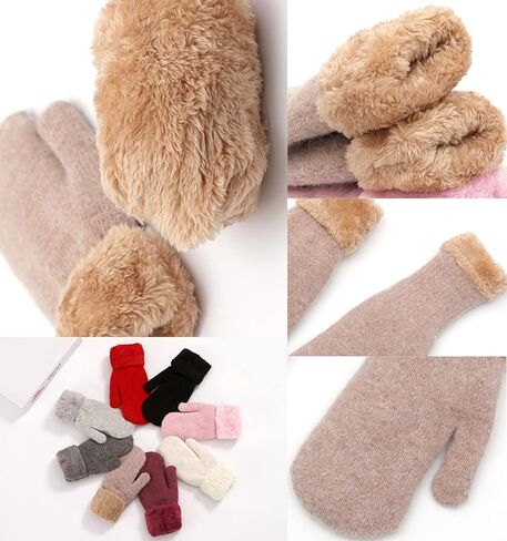 Winter Knit Gloves Warm Full Fingers Gloves for Women Warm Cable Knit Winter Touchscreen Texting Gloves in Kuwait