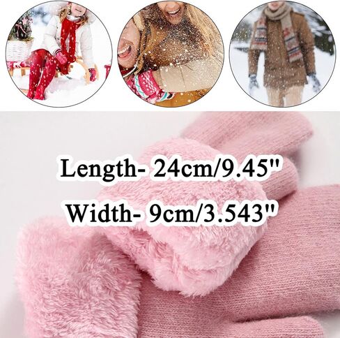 Winter Knit Gloves Warm Full Fingers Gloves for Women Warm Cable Knit Winter Touchscreen Texting Gloves in Kuwait