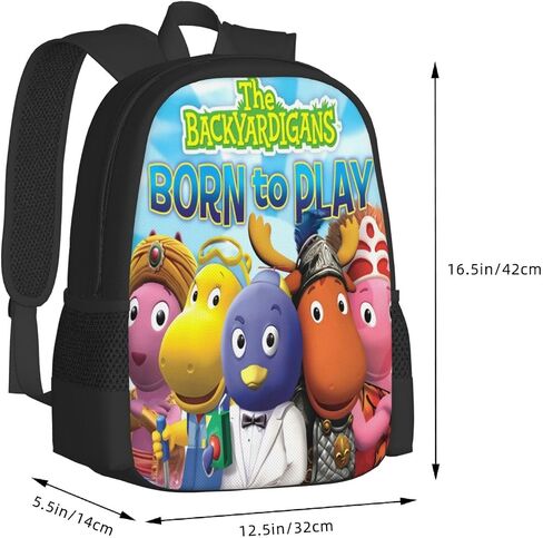 Pobecan The Anime Backyardigans Backpack Large Capacity Leisure Travel Backpack Book Bag Outgoing Daypack 12.5x5.5x16.5 inch in Saudi Arabia