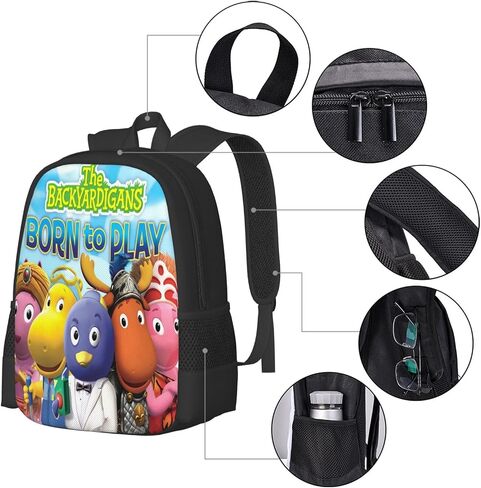 Pobecan The Anime Backyardigans Backpack Large Capacity Leisure Travel Backpack Book Bag Outgoing Daypack 12.5x5.5x16.5 inch in Saudi Arabia