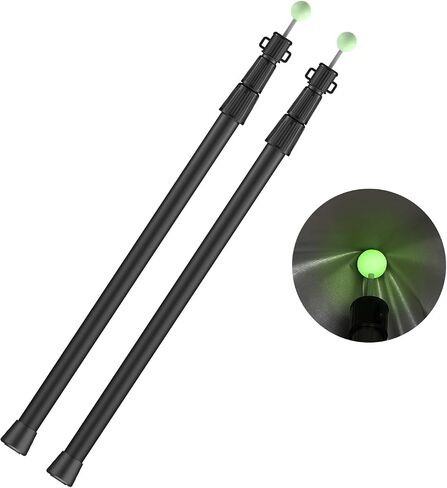 SANLIKE Telescoping Tarp Poles Tent Poles, 96" Aluminum Canopy Poles Extendable Pole for Awning Shelter Camping Hiking Backpacking, Newest Luminous Tip Cap Design, Set of 2, Silver in Saudi Arabia