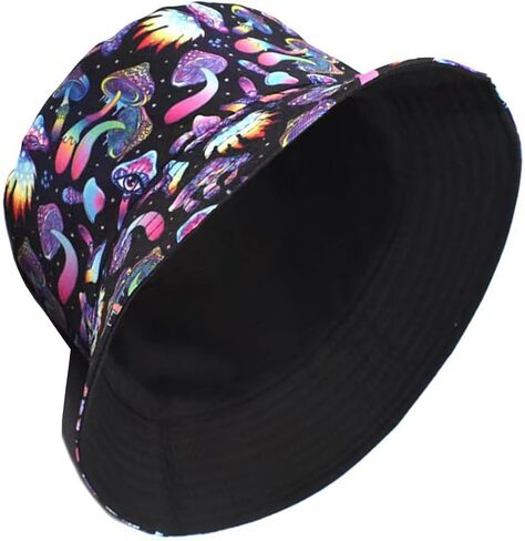 Unisex Bucket Hat, Summer Sun Beach Fishing Hats Double-Side-Wear Reversible Cap for Women Men (1pcs) Colorful in Saudi Arabia
