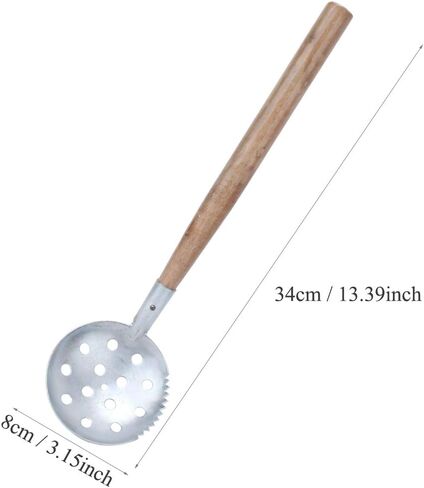 Cyrank Ice Fishing Scoops 2pcs, Ice Fishing Skimmer with Wooden Handle Ice Scooper Skimmer Ladle for Scooping Out Ice While Ice Fishing in Saudi Arabia
