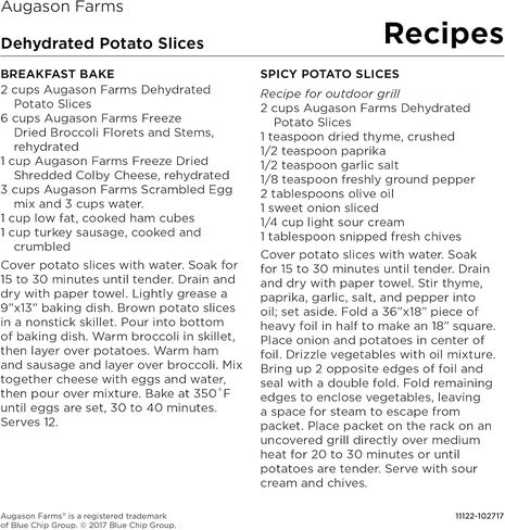 Augason Farms Dehydrated Potato Slices 1 lb. in Saudi Arabia