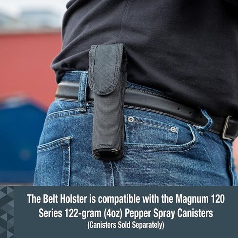 SABRE Nylon Belt Holster for Magnum 120 Series, Fits 122 Gram (4 Ounce) Models, Provides Quick Access To Protection, Durable Design, Velcro Closure Black in Saudi Arabia