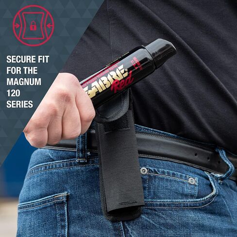 SABRE Nylon Belt Holster for Magnum 120 Series, Fits 122 Gram (4 Ounce) Models, Provides Quick Access To Protection, Durable Design, Velcro Closure Black in Saudi Arabia