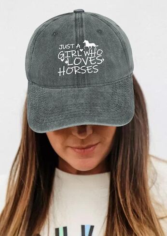 قبعة بيسبول من Just Girl Who Loves Horse للنساء، قبعات عصرية قابلة للتعديل من القطن in Kuwait
