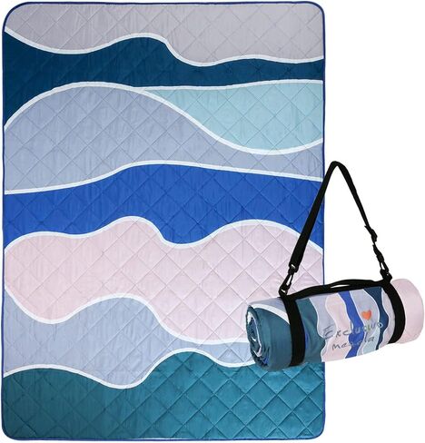 Exclusivo Mezcla Extra Large Waterproof Picnic Blankets 3 Layer, Sandproof and Foldable Outdoor Blanket for Beach Camping, Park and Travel, 60x80 Inch in Kuwait