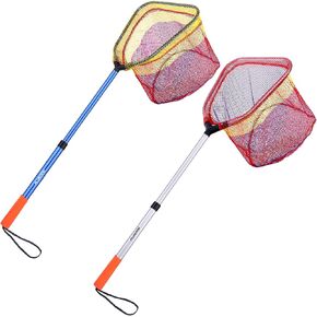 PLUSINNO Kids Fishing Net, Telescopic Lightweight Landing Net with Aluminum Pole Handle and Nylon Mesh, Catch and Release Butterfly Net for Kids Youth Outdoor in Saudi Arabia