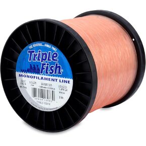 Triple Fish Monofilament Fishing Line - Strong Clear Pink Camo Color for Trolling, Bottom Fishing, Casting Main Line Catfish, Bass