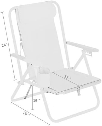 كرسي شاطئ محمول قابل للطي بأربعة أوضاع من AubRie Beach، كرسي تخييم خفيف الوزن قابل للطي في الفناء، أزرق in Kuwait