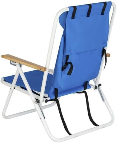 كرسي شاطئ محمول قابل للطي بأربعة أوضاع من AubRie Beach، كرسي تخييم خفيف الوزن قابل للطي في الفناء، أزرق in Kuwait