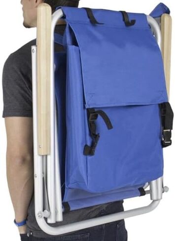 كرسي شاطئ محمول قابل للطي بأربعة أوضاع من AubRie Beach، كرسي تخييم خفيف الوزن قابل للطي في الفناء، أزرق in Kuwait