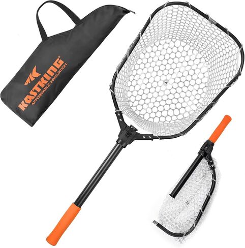 KastKing Brutus Fishing Landing Net with Extendable Handle | UP to 31in/45in/75in, Silicone & PVC Mesh, Lightweight Aluminum Frame, Non-Slip EVA Handle, Holds up to 44lbs in Kuwait