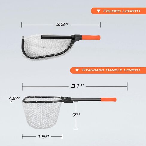 KastKing Brutus Fishing Landing Net with Extendable Handle | UP to 31in/45in/75in, Silicone & PVC Mesh, Lightweight Aluminum Frame, Non-Slip EVA Handle, Holds up to 44lbs in Kuwait