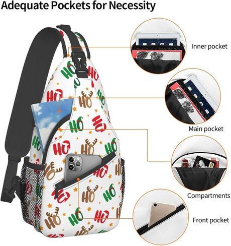 JSHXJBWR عيد الميلاد ثلج الصدر حقائب عيد الميلاد Crossbody حقيبة حبال السفر المشي لمسافات طويلة على ظهره عادية الكتف Daypack للنساء الرجال عطلة الديكور in Kuwait