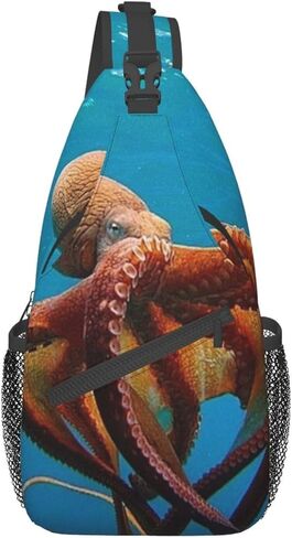 حقيبة ظهر EVANEM Octopus Crossbody Sling حقيبة ظهر حقيبة صدر حقيبة كتف حقيبة يومية كاجوال للجنسين in Kuwait
