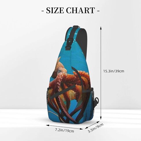 حقيبة ظهر EVANEM Octopus Crossbody Sling حقيبة ظهر حقيبة صدر حقيبة كتف حقيبة يومية كاجوال للجنسين in Kuwait