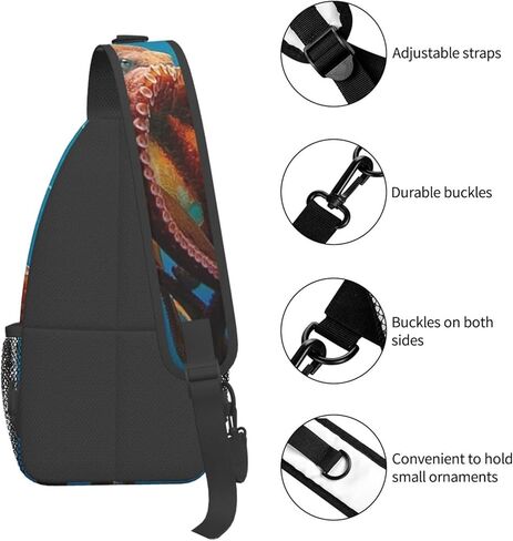 حقيبة ظهر EVANEM Octopus Crossbody Sling حقيبة ظهر حقيبة صدر حقيبة كتف حقيبة يومية كاجوال للجنسين in Kuwait