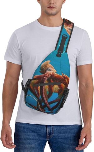 حقيبة ظهر EVANEM Octopus Crossbody Sling حقيبة ظهر حقيبة صدر حقيبة كتف حقيبة يومية كاجوال للجنسين in Kuwait