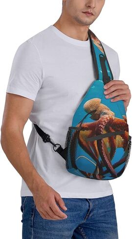 حقيبة ظهر EVANEM Octopus Crossbody Sling حقيبة ظهر حقيبة صدر حقيبة كتف حقيبة يومية كاجوال للجنسين in Kuwait