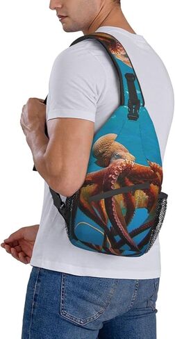 حقيبة ظهر EVANEM Octopus Crossbody Sling حقيبة ظهر حقيبة صدر حقيبة كتف حقيبة يومية كاجوال للجنسين in Kuwait