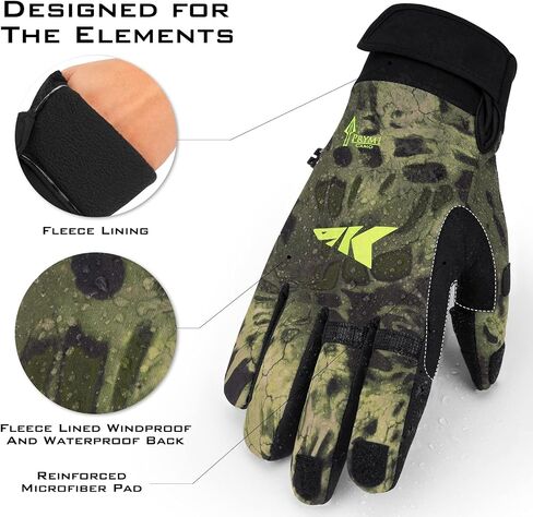 KastKing Mountain Mist Cold Winter Weather Fishing Gloves for Men and Women | Open Finger Slots, Smart Phone Friendly Fingertips, Anti-Slip Palm Material Ideal for Ice Fishing in Kuwait