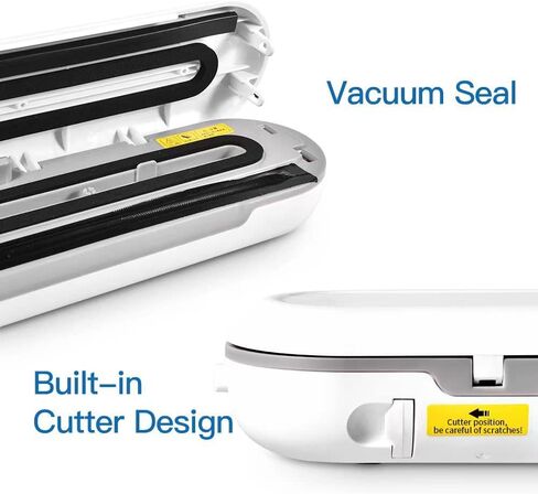 Vacuum Sealer Machine for Food Saver - Food Vacuum Sealer Automatic Air Sealing System for Food Storage Dry and Wet Food Modes Compact Design 15 Inch with 10Pcs Seal Bags Starter Kit (white) in Saudi Arabia