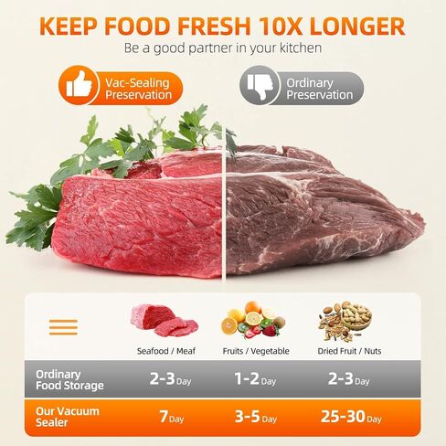 Vacuum Sealer Machine for Food Saver - Food Vacuum Sealer Automatic Air Sealing System for Food Storage Dry and Wet Food Modes Compact Design 15 Inch with 10Pcs Seal Bags Starter Kit (white) in Saudi Arabia
