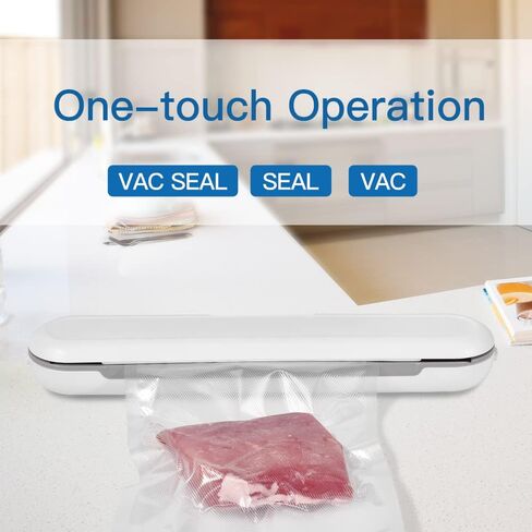 Vacuum Sealer Machine for Food Saver - Food Vacuum Sealer Automatic Air Sealing System for Food Storage Dry and Wet Food Modes Compact Design 15 Inch with 10Pcs Seal Bags Starter Kit (white) in Saudi Arabia