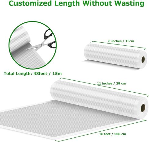 اكياس حفظ الطعام بتفريغ الهواء لحفظ الطعام، لفافات اكياس اغلاق بتفريغ الهواء 6×16، 6×16، 11×16، 3 عبوات اكياس محكمة الغلق بتفريغ الهواء لحفظ الطعام in Kuwait