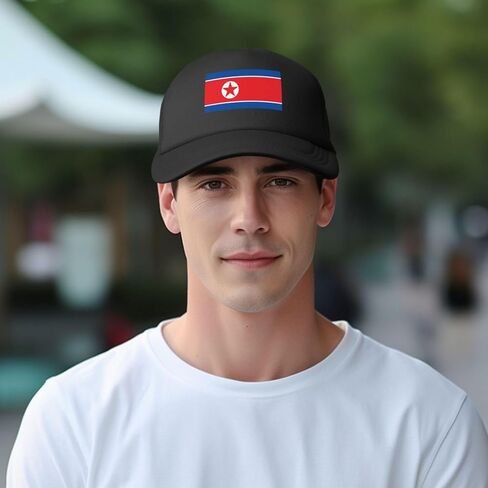 JINKS Flag of North Korea Hat Summer Mesh Baseball Cap for Men Women Trucker Mesh Hat Baseball Hats Adjustable Patriotic Hat Black in Saudi Arabia