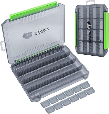 RUNCL Small Fishing Tackle Box, 3500 3600 Size Double Buckle Open Tackle Trays, Plastic Storage Parts Box with Removable Dividers for Saltwater, Freshwater, Fly Fishing, 1/2/4 Pack in Saudi Arabia