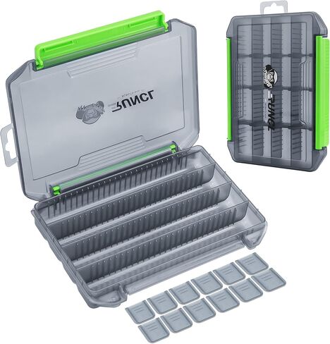RUNCL Small Fishing Tackle Box, 3500 3600 Size Double Buckle Open Tackle Trays, Plastic Storage Parts Box with Removable Dividers for Saltwater, Freshwater, Fly Fishing, 1/2/4 Pack in Saudi Arabia