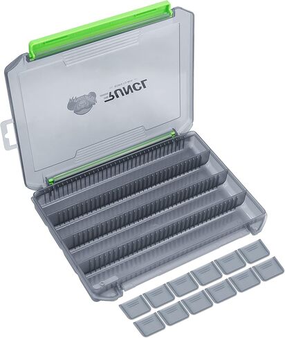 RUNCL Small Fishing Tackle Box, 3500 3600 Size Double Buckle Open Tackle Trays, Plastic Storage Parts Box with Removable Dividers for Saltwater, Freshwater, Fly Fishing, 1/2/4 Pack in Kuwait