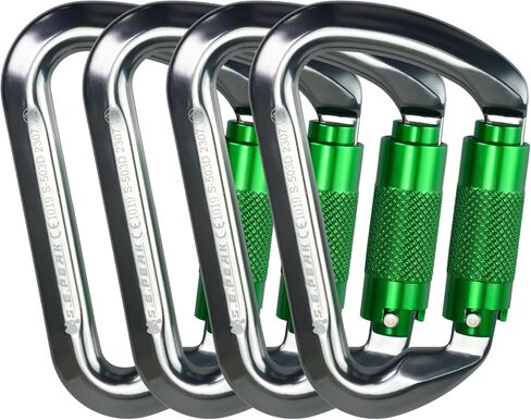 SEPEAK UIAA 30kN Climbing Carabiner Clips, Professional Heavy Duty Twist Locking Carabiners for Climbing,Mountaineering, Rappelling, Camping, Hiking, Swings, Large D Ring Hooks in Kuwait