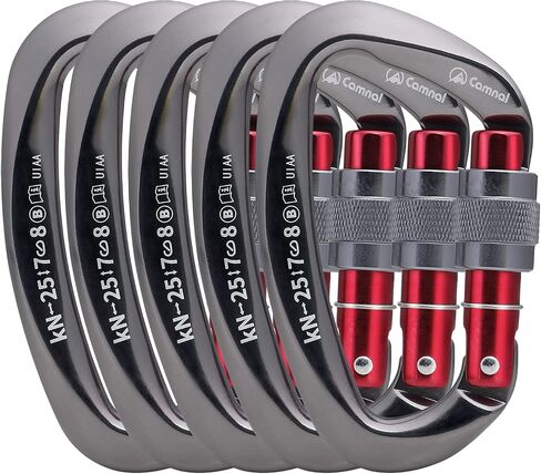 CAMNAL Heavy Duty Carabiner UIAA Certified Locking Carabiner 25KN (About 5620 lbs) Screw Lock Carabiner D Shape Carabiner Clip for Rock Climbing, Mountaineer, Aerial Work in Saudi Arabia