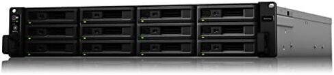 Synology 12bay NAS RackStation RS3618xs (Diskless), RS3618xs & 10Gb Ethernet Adapter 2 SFP+ Ports (E10G21-F2), Black in Saudi Arabia