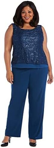 R&M Richards Women's 3 PCE Laced Duster Jacket Shell and Solid Pant in Kuwait