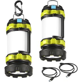 Consciot 2 Pack LED Camping Lantern Flashlight Rechargeable, 6 Light Modes | 3600mAh Portable Battery Pack, IPX4 Waterproof Camping Lights, USB C, Torch for Hurricane, Emergency, Survival Kits in Saudi Arabia