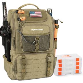 KastKing KarryAll Fishing Backpack with Rod Holder 4 Tackle Boxes, 40/26L in Saudi Arabia