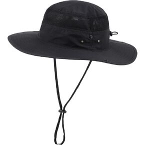 Connectyle UPF 50+ Wide Brim Sun Hat for Men Breathable Cowboy Boonie Hats Outdoor Bucket Hat for Fishing Hiking Safari in Kuwait