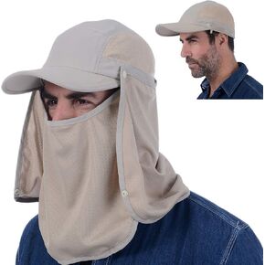 USHAKE Sun Cap Fishing Hat Baseball Cap with Face Neck Cover Flap in Saudi Arabia