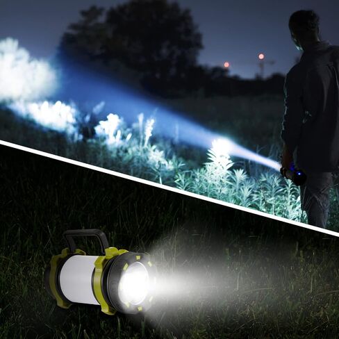 2 حزمة مصباح يدوي للتخييم LED قابل لإعادة الشحن، شعلة محمولة مع 6 أوضاع إضاءة، بنك طاقة 3600 مللي أمبير في الساعة، IPX4 مقاوم للماء، USB C، أضواء تخييم للإعصار، الطوارئ، مجموعات النجاة in Saudi Arabia